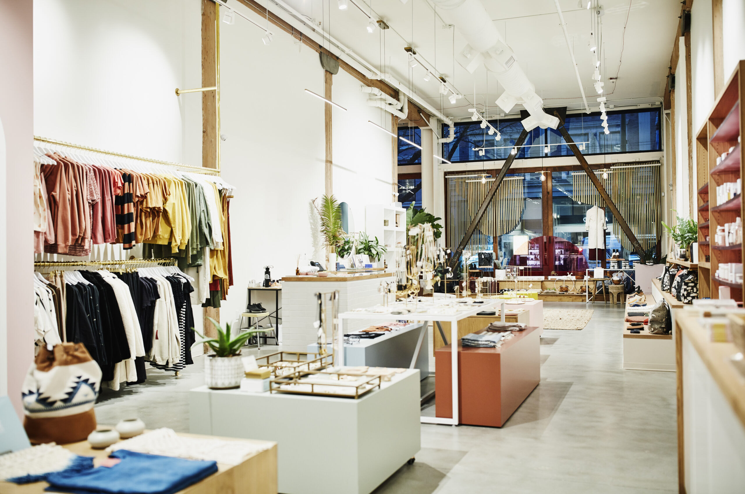 Interior of clothing boutique